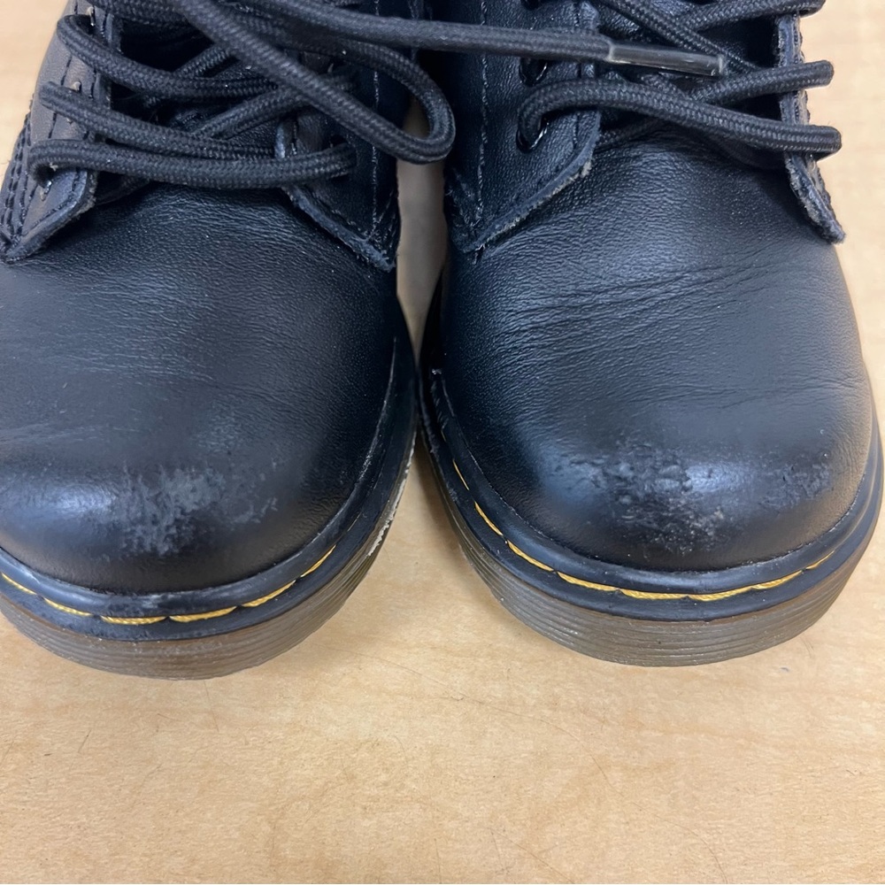 Dr. Martens Black Kids Boots Leather Goth Grunge - Picture 10 of 10